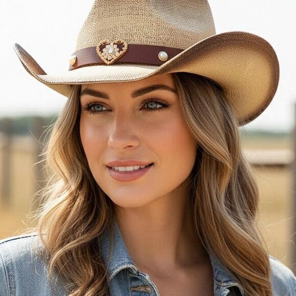 new COWGIRL COWBOY hat party rodeo beach (2-colors) western festival concert main image 4